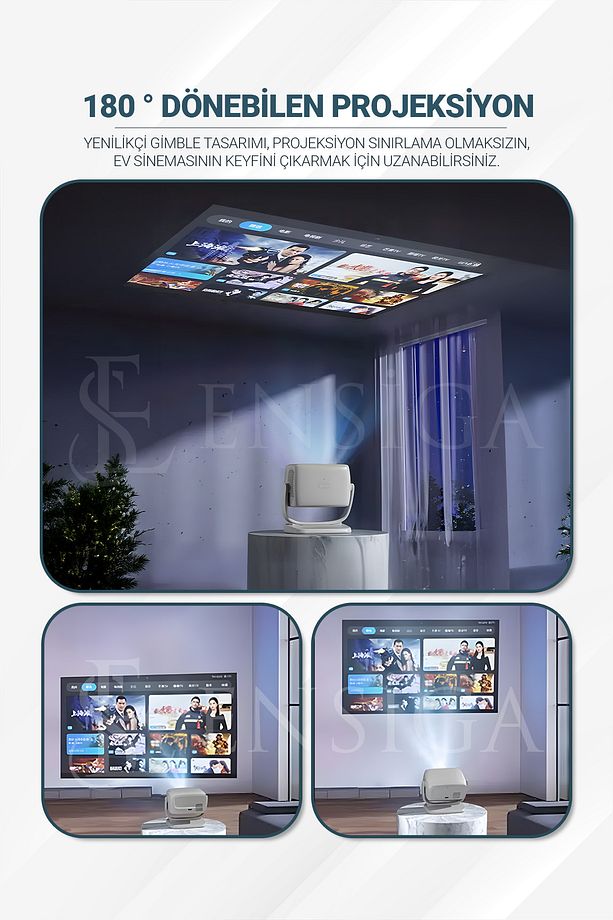 4k 5g Wifi 1080p 200lümen Projektör Ile Akıllı Taşınabilir Android Yüksek Çözünürlük - 3