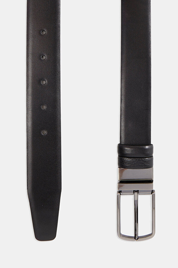 SİYAH DERİ DOUBLEFACE KEMER - 2