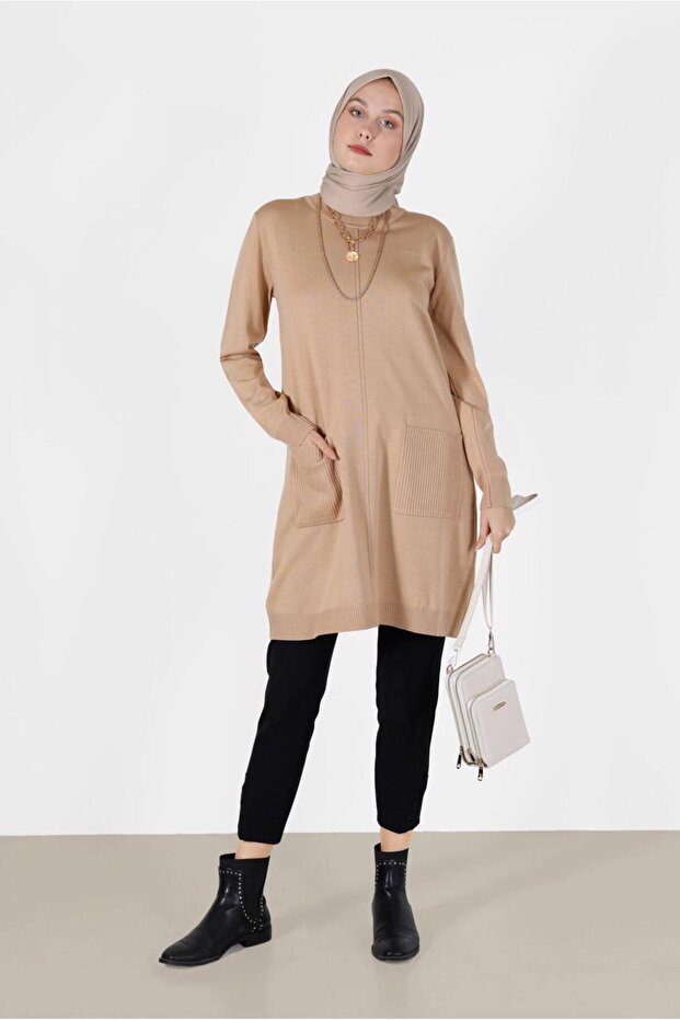 CEP DETAYLI TRİKO TUNİK 42008 - 1