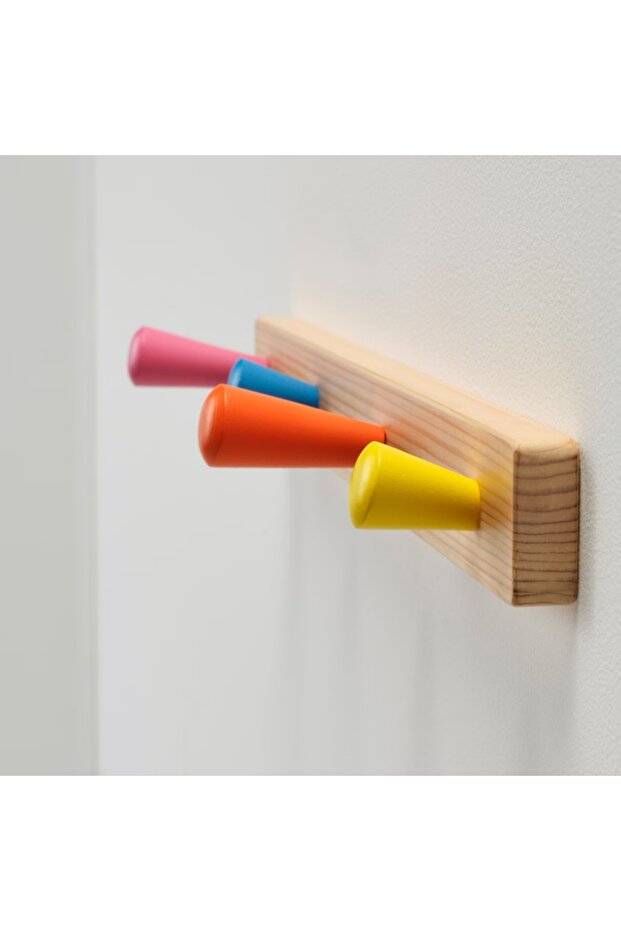 رف FLISAT بمقابض مع 4 مقابض - خشب صلب - 47 × 4.5 سم - ايكيا - 4