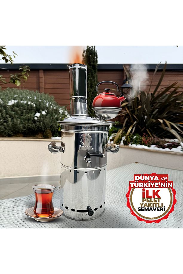 İfyıl Pelet Yakıtlı Dumansız Paslanmaz Çelik 4 Litre Semaver (PELETLİ) - 2