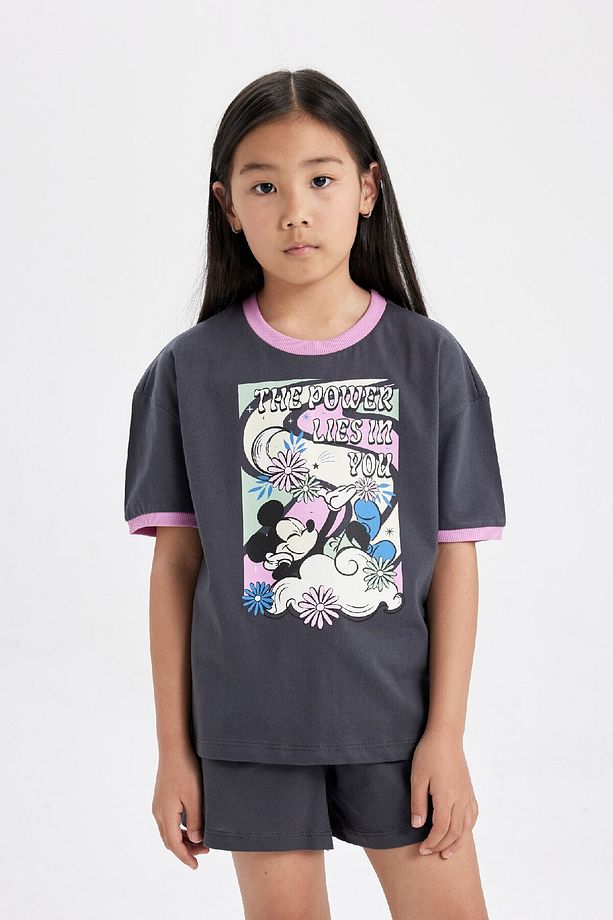 Kız Çocuk Disney Mickey & Minnie Pijama Takımı Kısa Kollu Üst Şort C2960a824sm - 3
