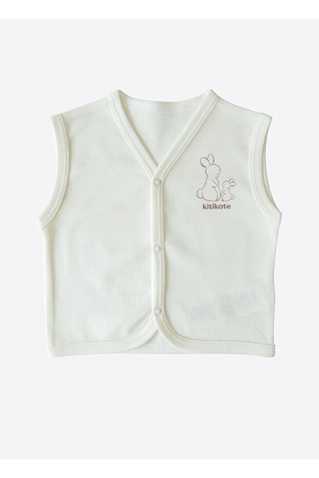 Organik New Basic Yelek Ekru - 1