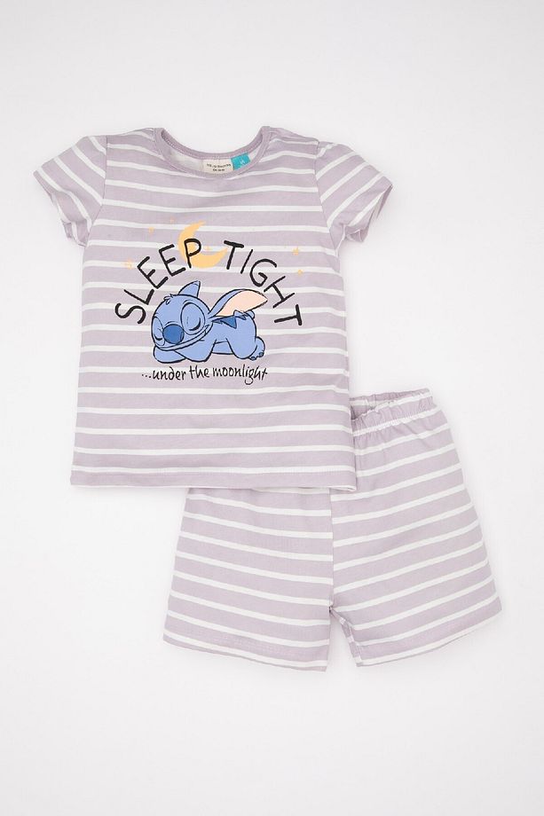 Kız Bebek Disney Lilo & Stitch Pijama Takımı Penye Kısa Kollu Üst Şort C3478a524hs - 1