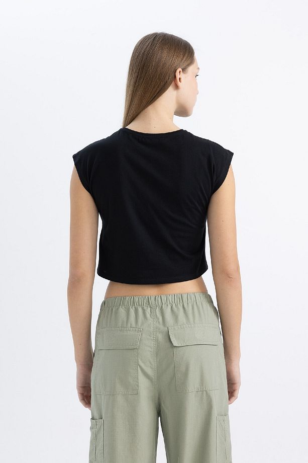 Coool Loose Fit Bisiklet Yaka Basic Düz Atlet C5338ax24sm - 5