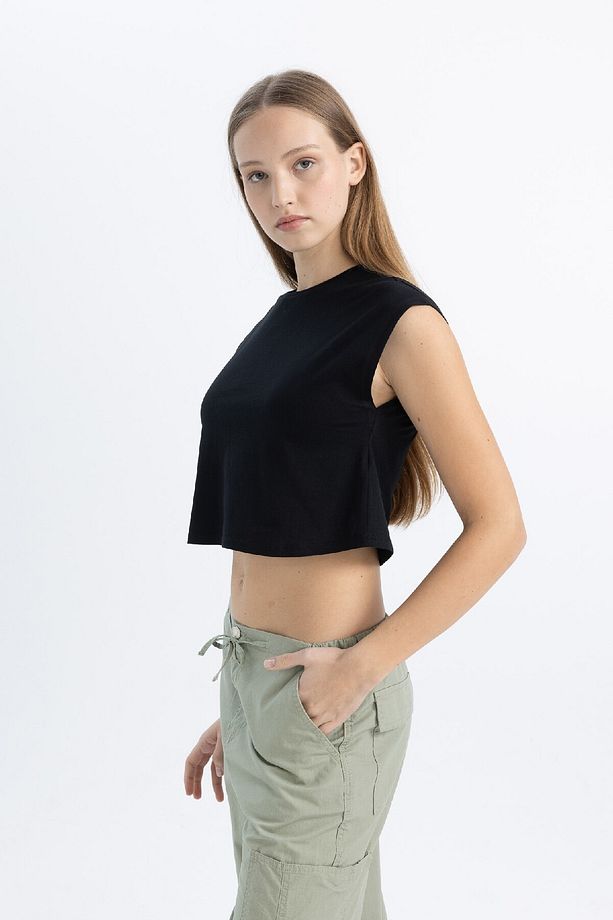 Coool Loose Fit Bisiklet Yaka Basic Düz Atlet C5338ax24sm - 1