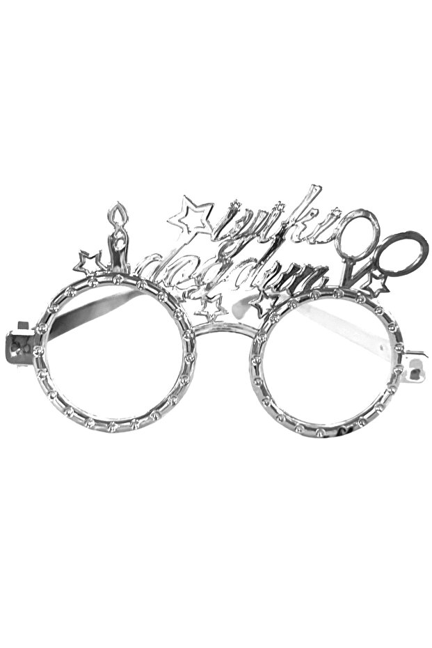 Happy Birthday Glasses Silver - Birthday Concept - Party Supplies