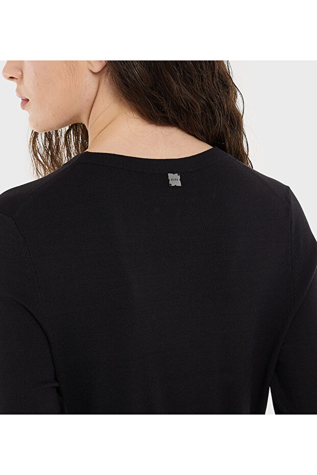 BASIC ROUND NECK FLAT KNIT SWEATER - 3