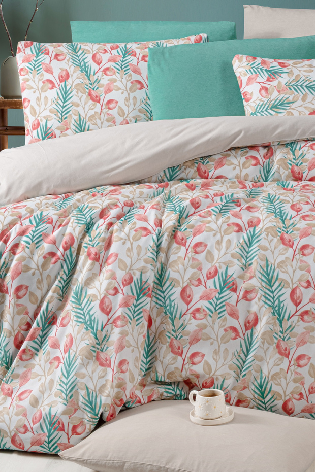 Lastikli Çarşaflı Tek Kişilik Nevresim Takımı Lemon Red - 3