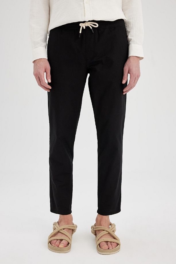 Yazlık Jogger Pantolon Pamuklu Dar Paça Beli Bağcıklı Lastikli Cepli Z6475az24sp - 8