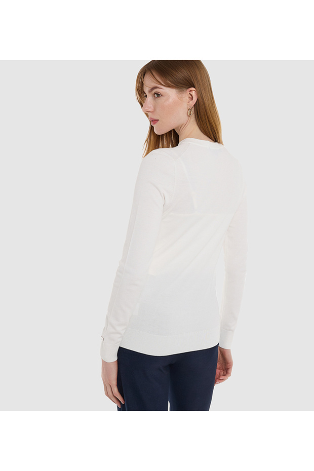 كارديجان محبوك مسطح مفتوح من الأمام - 2