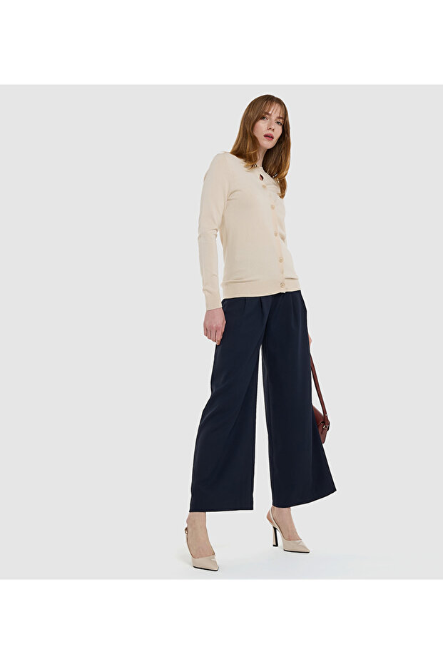 كارديجان محبوك مسطح مفتوح من الأمام - 4