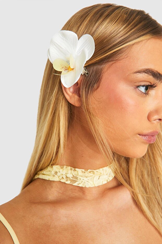 Pearl Detailed Aloha Pinch Orchid Hair Clip