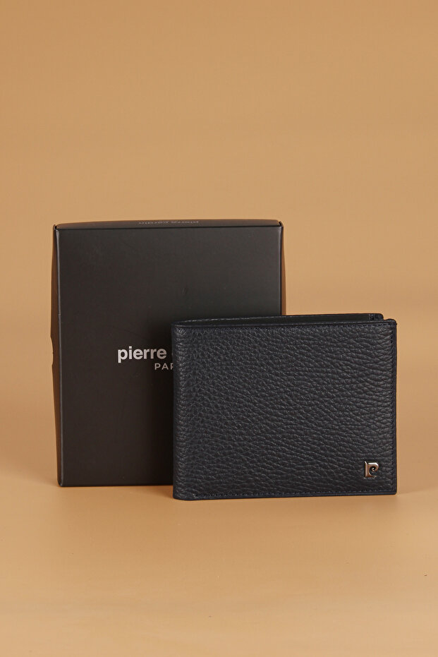 Male Wallet 2368 Genuine Leather with Card Holder Float and Navy Blue Color