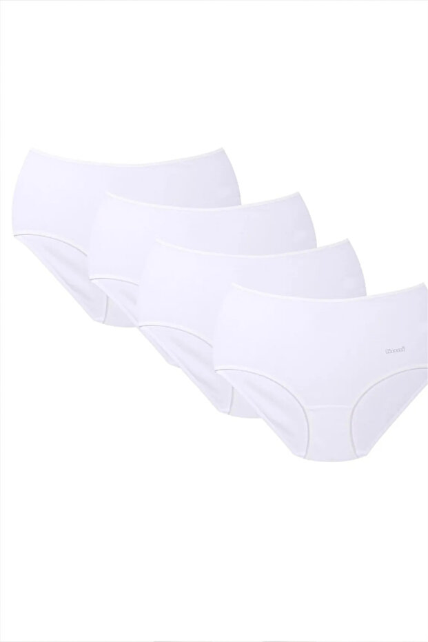 Kadın Pamuklu Basic Yüksek Bel 4'lü Külot Seti - 4