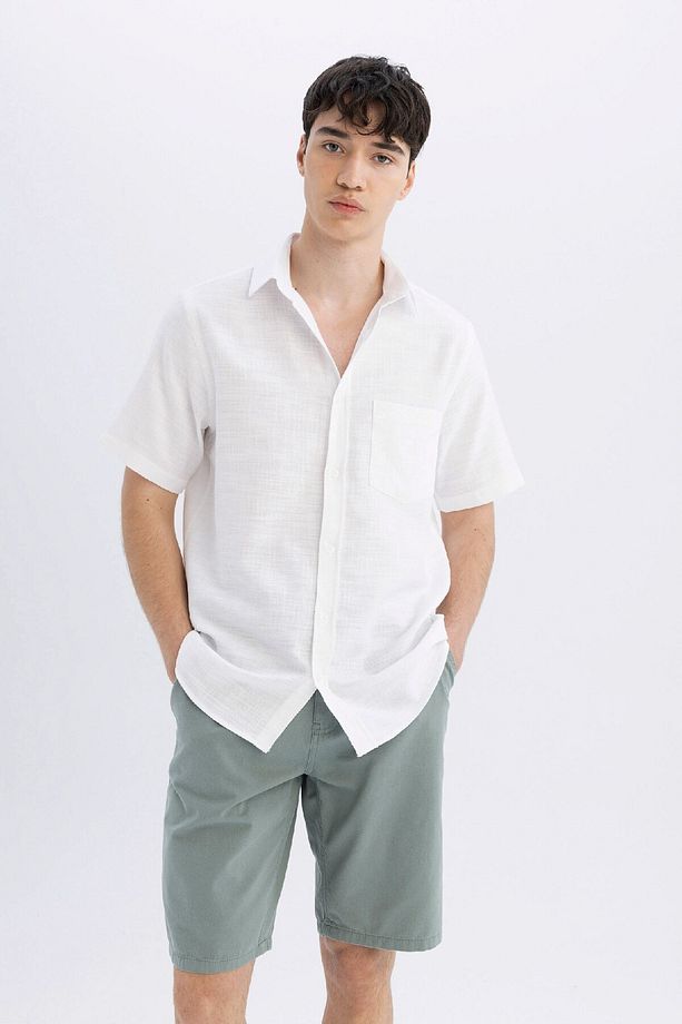 Regular Fit Düz Paça Gabardin Bermuda Şort C5397ax24sm - 2
