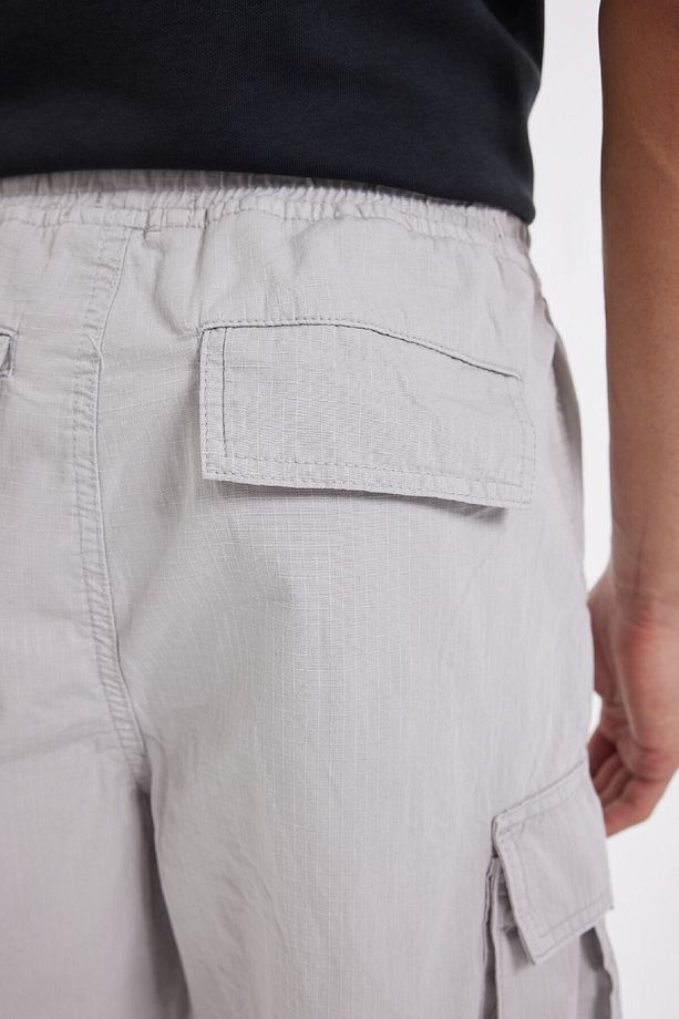 Relax Fit Düz Paça Gabardin Kargo Bermuda Şort C5400ax24sm - 7