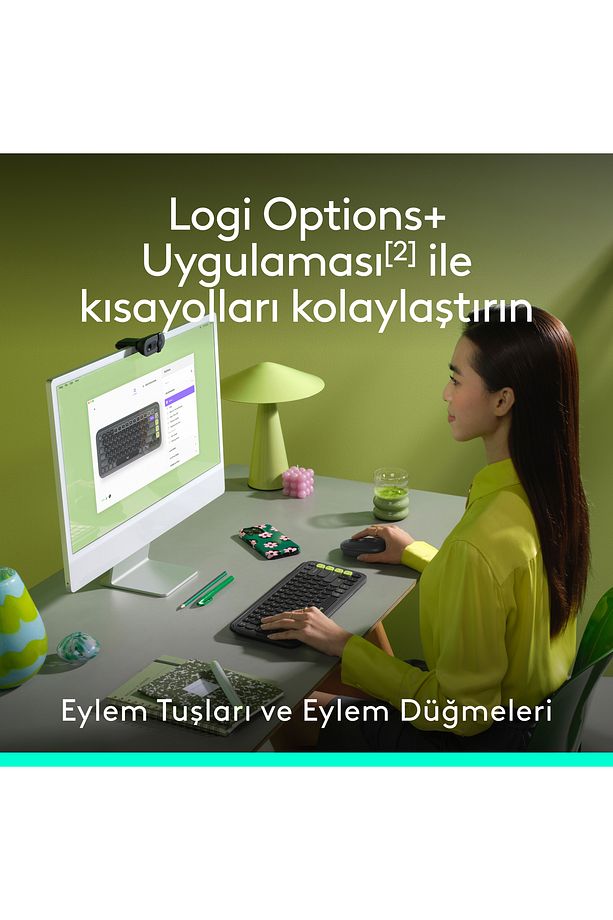POP ICON Kablosuz Bluetooth Sessiz Türkçe Q Klavye ve Mouse Seti - Siyah 920-013075 - 5