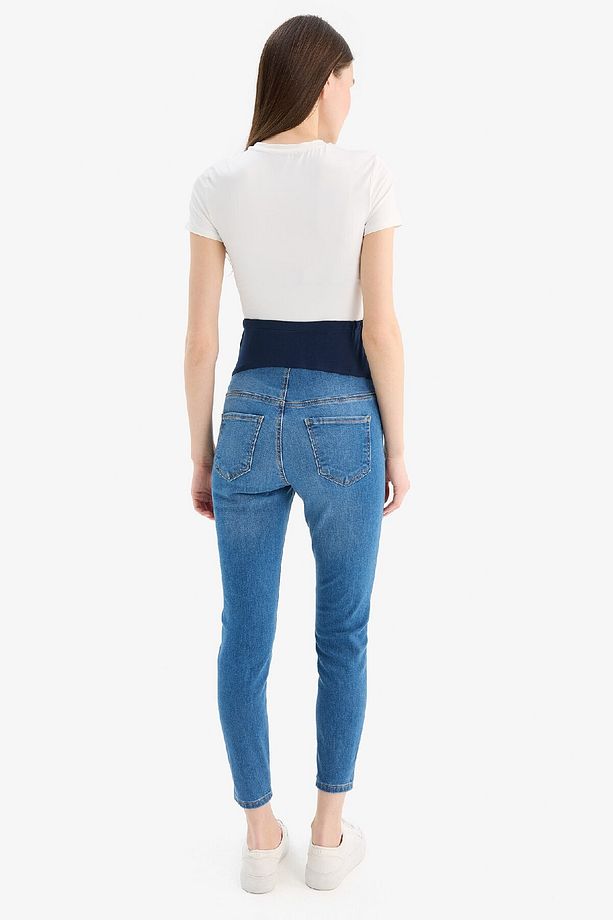 Skinny Fit Yırtık Detaylı Yüksek Bel Düz Paça Uzun Hamile Pantolon X2068AZ24SP - 8