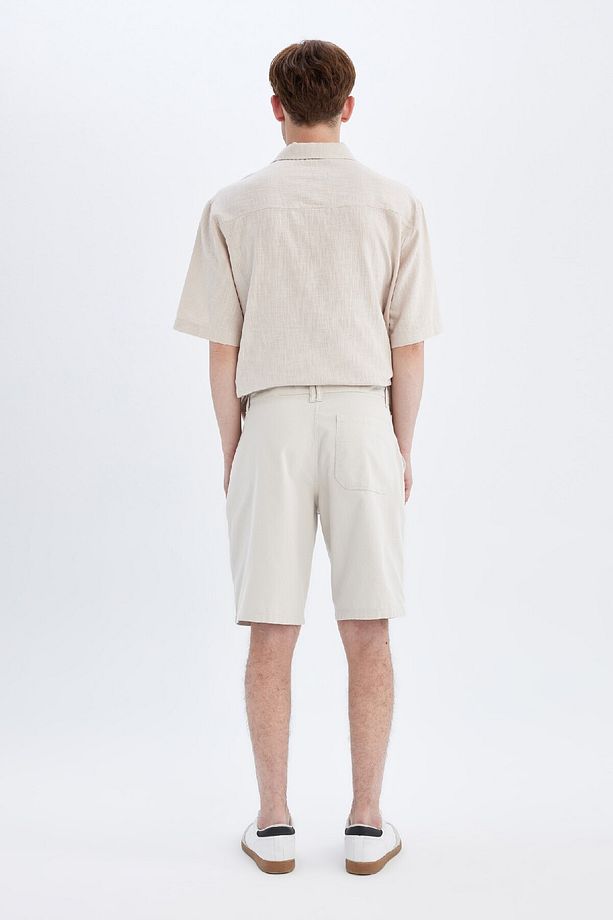 Regular Fit Düz Paça Gabardin Bermuda Şort C5397ax24sm - 4