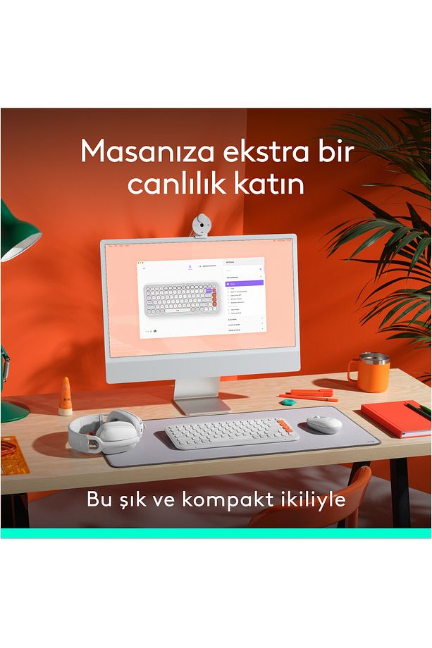 POP ICON Kablosuz Bluetooth Sessiz Türkçe Q Klavye ve Mouse Seti - Beyaz 920-013076 - 3