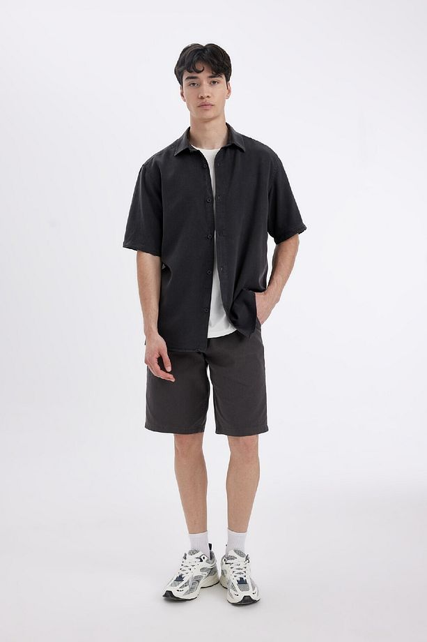 Regular Fit Düz Paça Gabardin Bermuda Şort C5397ax24sm - 2