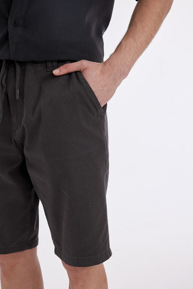 Regular Fit Düz Paça Gabardin Bermuda Şort C5397ax24sm - 4