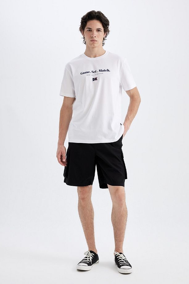 Relax Fit Düz Paça Gabardin Kargo Bermuda Şort C5400ax24sm - 2
