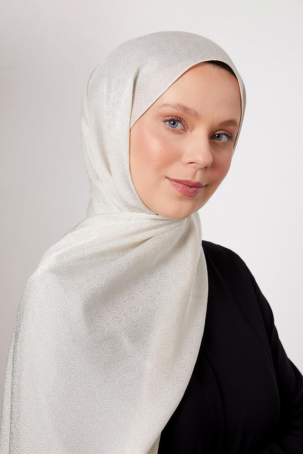 Taş Yuvarlak Desen Jakarlı Janjan Şal - 4