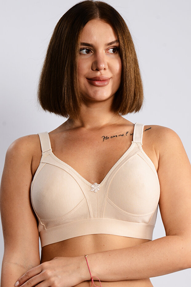 Ebru Cotton Non-Support Non-Sponge Gathering Bra 3110 – Wide Band and Combed Cotton Bra-1010