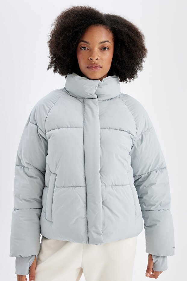 Fit Inflatable Coat Water Repellent Stand Collar Zipper Snap Pocket Puffer A1550Ax24Wn