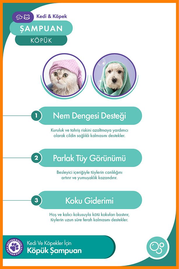 Kedi Ve Köpek Köpük Şampuan 200 ml – Durulama Gerekmez-derinlemesine Temizlik Ve Hassas Bakım - 2