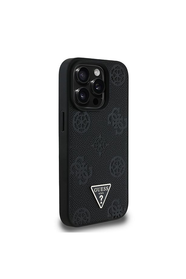 iPhone 15 Pro Max Uyumlu Kılıf Guess Lisanslı Magsafe Özellikli Üçgen Logolu PU Deri Peony Kapak - 3