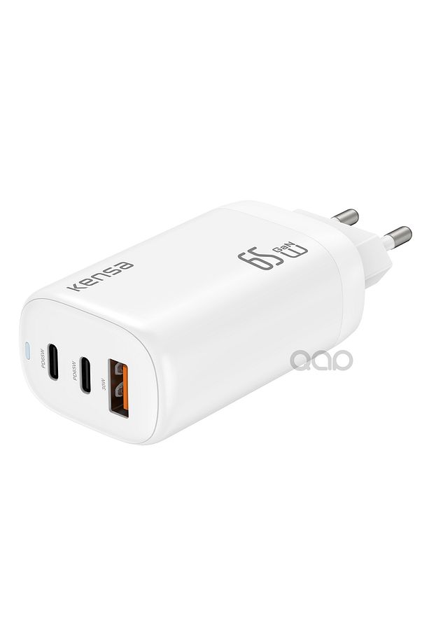 65W Gan3 Turbo Hızlı Şarj Cihazı Type-C QC PD 2xUsb-C 1xUsb-A (Gerçek 65 Watt) - 6