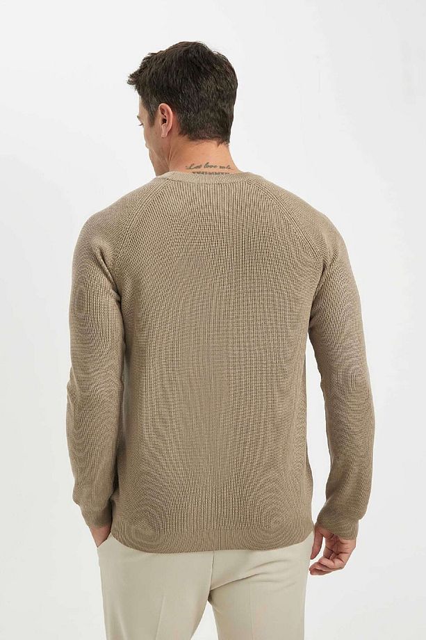 Standart Fit Normal Kesim Bisiklet Yaka Basic Düz Triko Kazak A8458ax24wn - 5