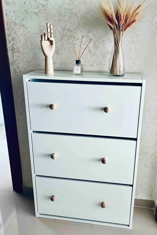 Düşer Kapak Ayakkabılık Kapı Önü & Dış Mekan Duvara Monte 3 Bölmeli 6 Raflı Rampalı 110 x74 cm - 5