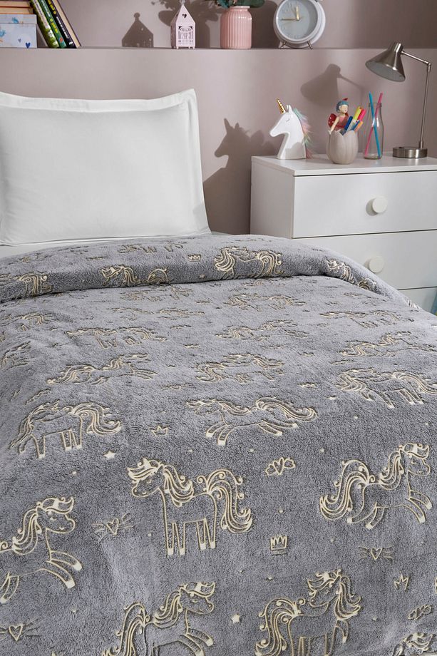 Özdilek Unicorn Glow In The Dark Tek Kişilik Battaniye 150x220 cm - 3