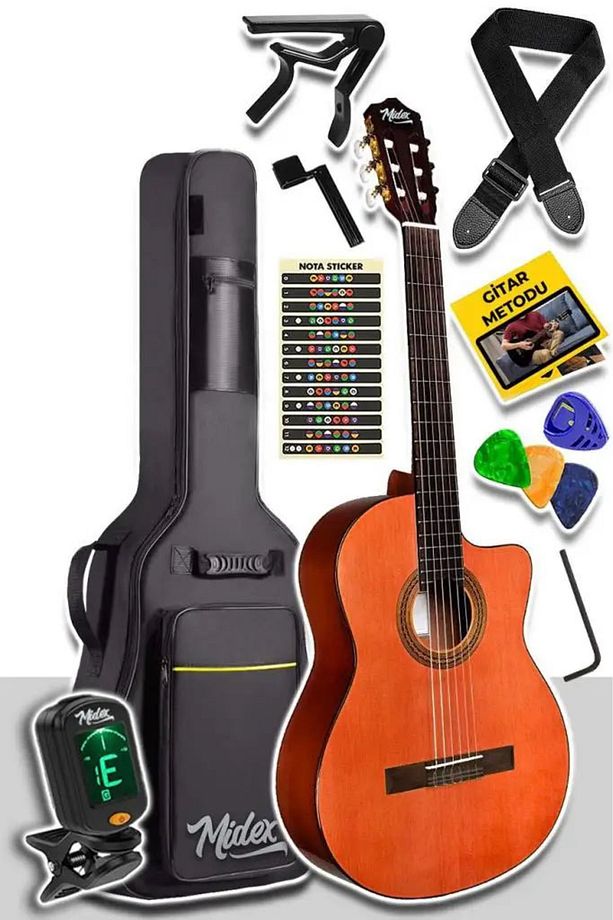 Cg390m-xbag Klasik Gitar 4/4 Sap Ayarlı Kesik Kasa (çanta Tuner Askı Capo Metod Pena) - 1
