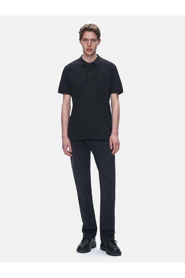 Wınado Men's Black Polo Neck Short Sleeve Regular Black T-Shirt 1225845086089200