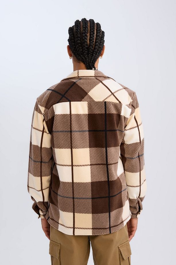 Regular Fit Kareli Polar Uzun Kollu Gömlek V2767AZ24WN - 6