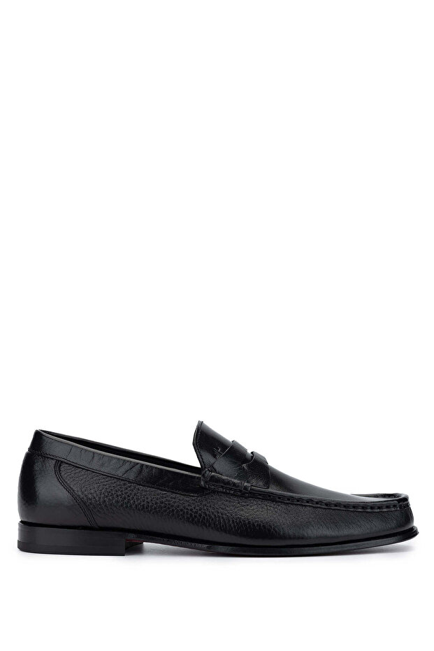 Men's Genuine Leather Black Loafer Shoes