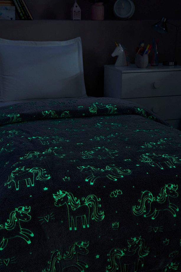 Özdilek Unicorn Glow In The Dark Tek Kişilik Battaniye 150x220 cm - 4