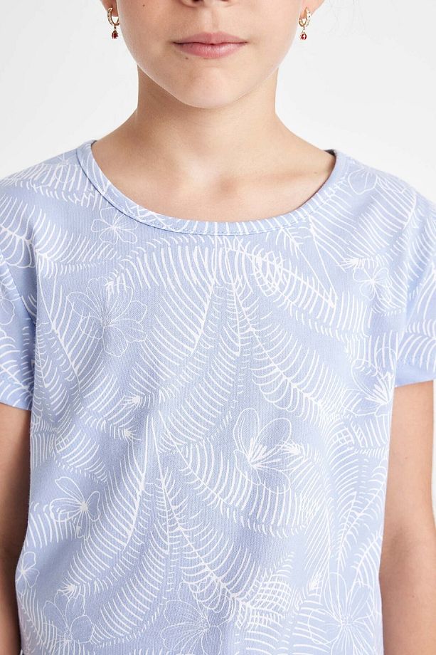 Kız Çocuk Pijama Takımı Desenli Kısa Kollu Üst Şort C8502a824sm - 4