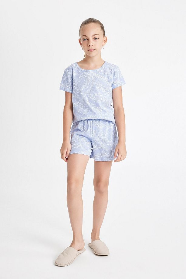 Kız Çocuk Pijama Takımı Desenli Kısa Kollu Üst Şort C8502a824sm - 1