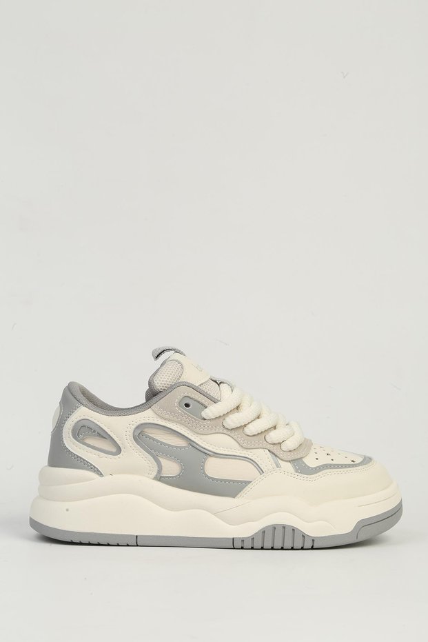 White Gray Women's Sports Shoes Imported Bni-11571