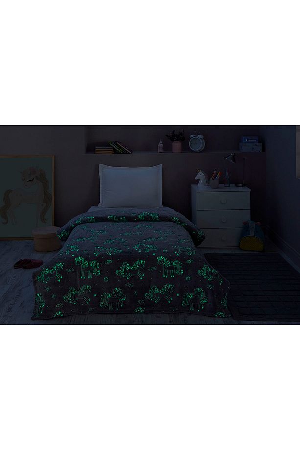 Özdilek Unicorn Glow In The Dark Tek Kişilik Battaniye 150x220 cm - 8