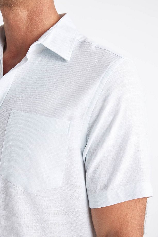 Regular Fit Yazlık Dokulu Kısa Kollu Gömlek C9435ax24sm - 4