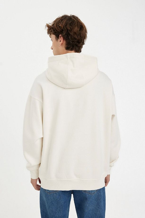 Oversize Geniş Kalıp Kapüşonlu Kanguru Cepli Basic Düz Sweatshirt A4331ax24au - 7