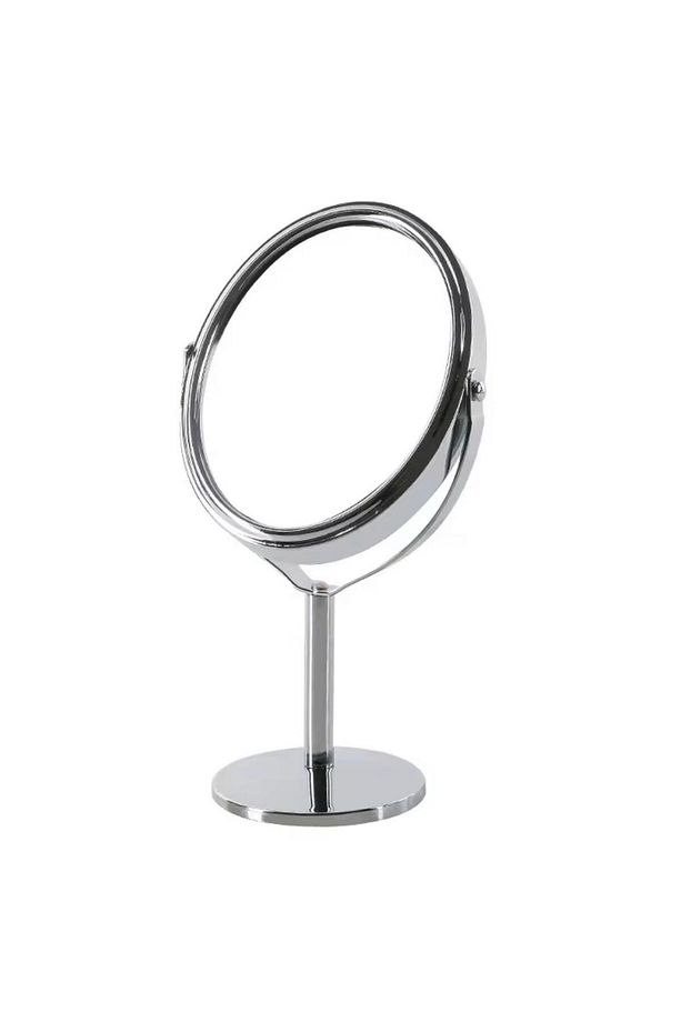 Oval Masaüstü Ayaklı 360° Dönebilen çift taraflı büyüteçli krom ayna 18X10cm - 5