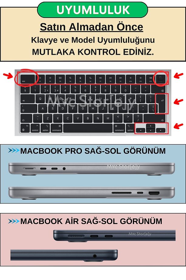 Arapça Klavye Macbook Kılıf Air Pro M1-m2-m3-m4 A2681 A2941 A2442 A2485 A3240 (UK-EU) Ile Uyumlu - 3